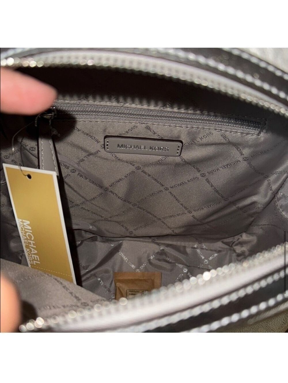 Michael Kors White Monogram Backpack Dome-Shaped Design NWT ( No Box ) Sheila - Picture 13 of 17